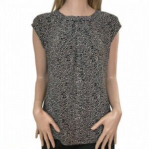 Karl Lagerfeld Paris Blouse Magic Eye Bow Top Cap Sleeve